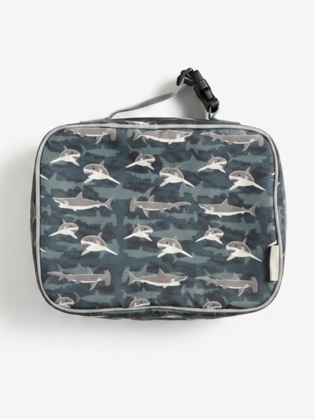 Bentology Insulated Lunch Bag Kids School Lunchbox Blue Gray Shark Camo O/S